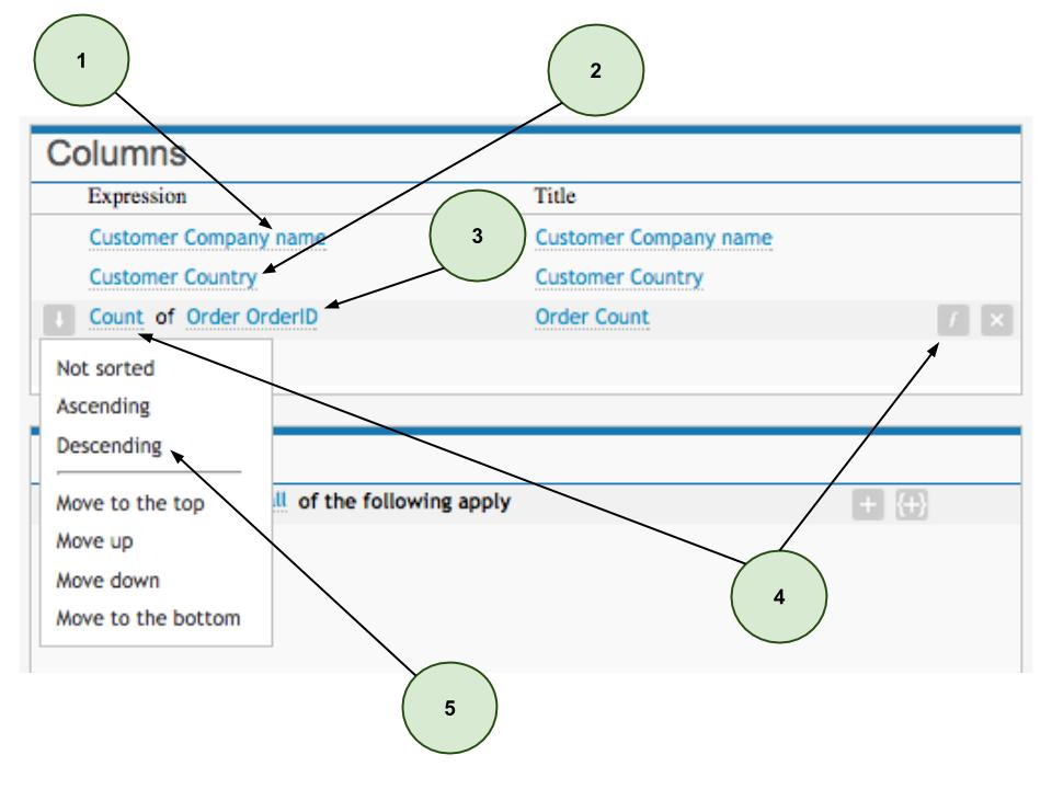 Query example 3: Table data with sorting